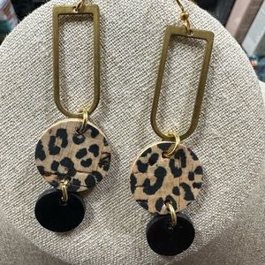 Gold animal print earrings